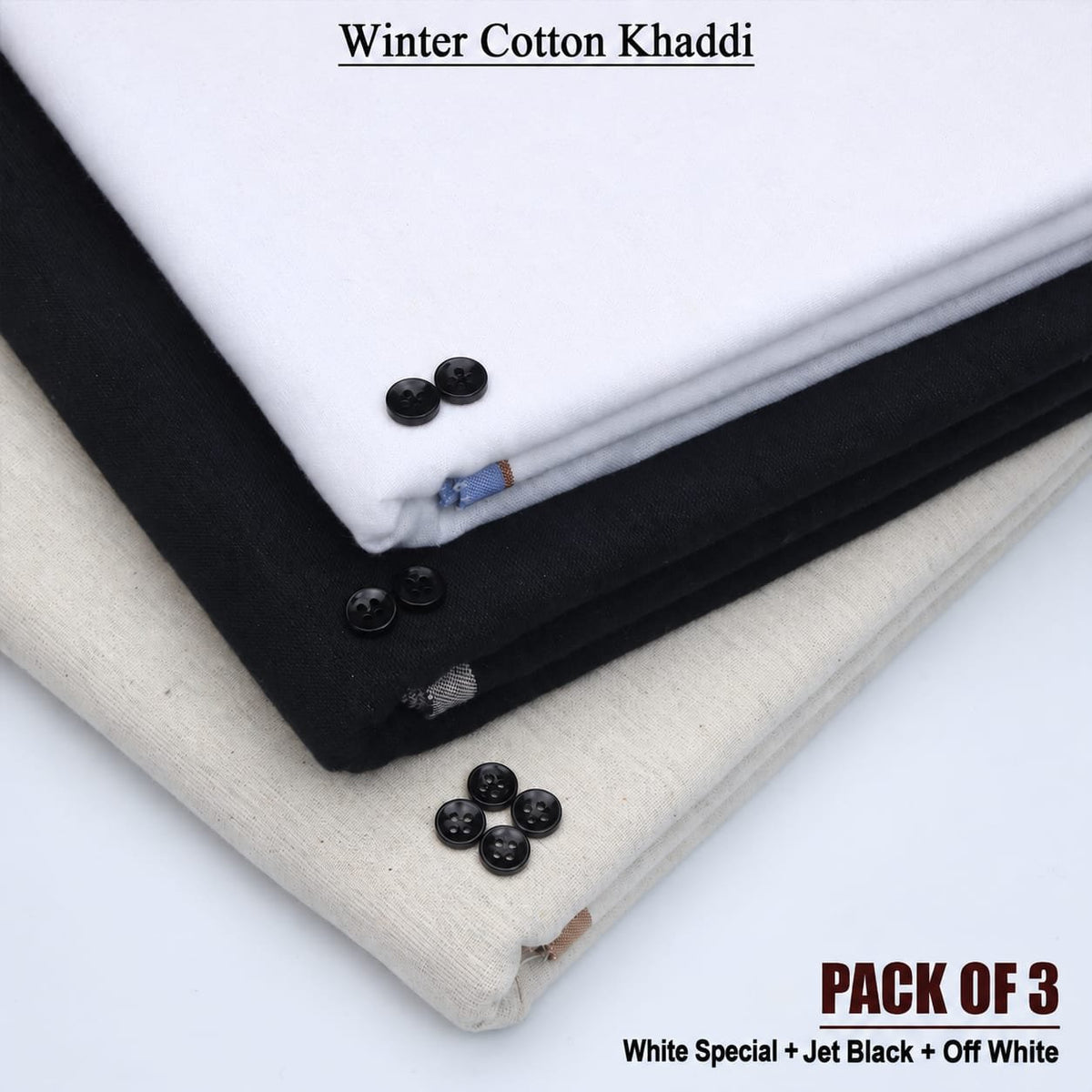 Pack Of 3 Cotton Khaddi KK-918