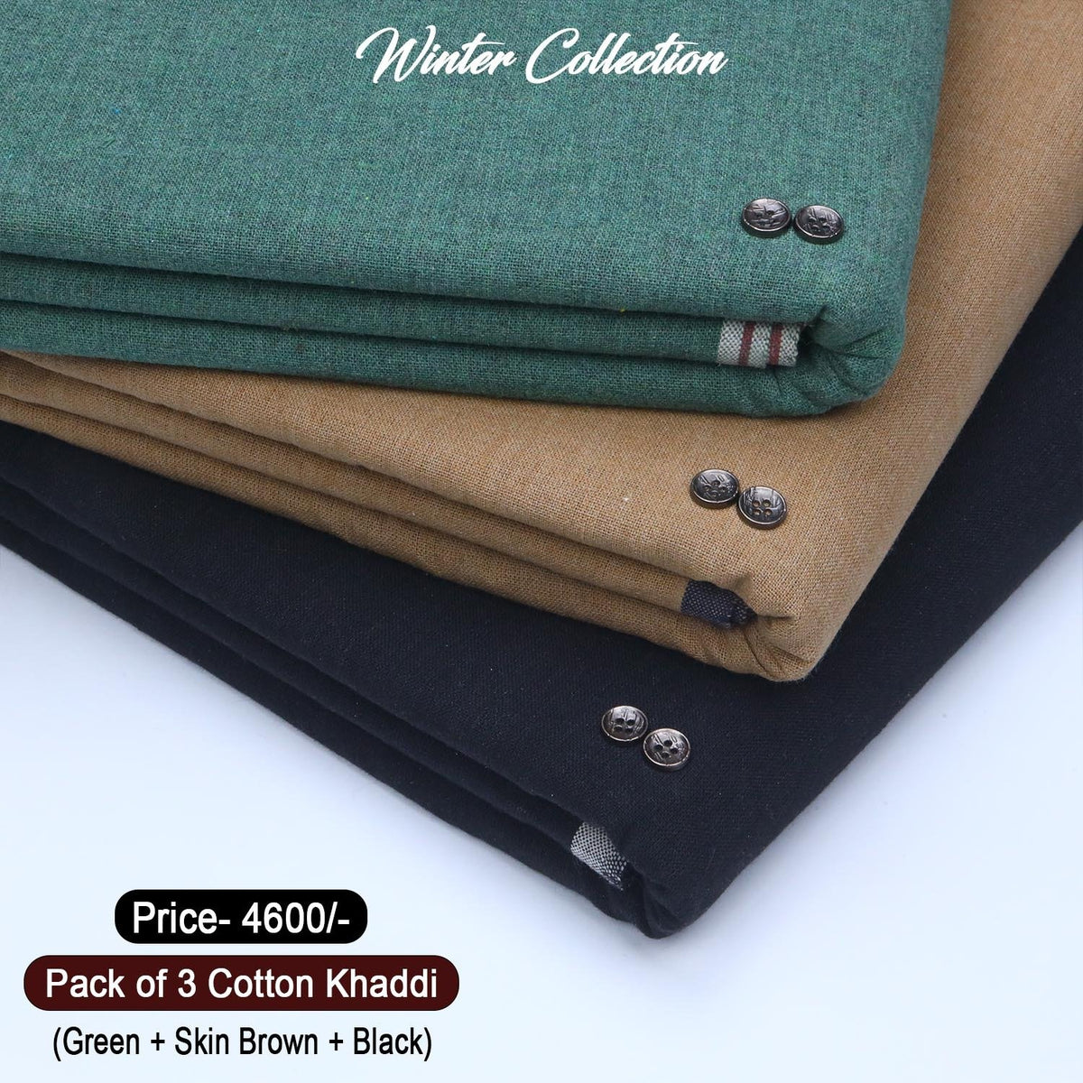Pack Of 3 Cotton Khaddi KK-902