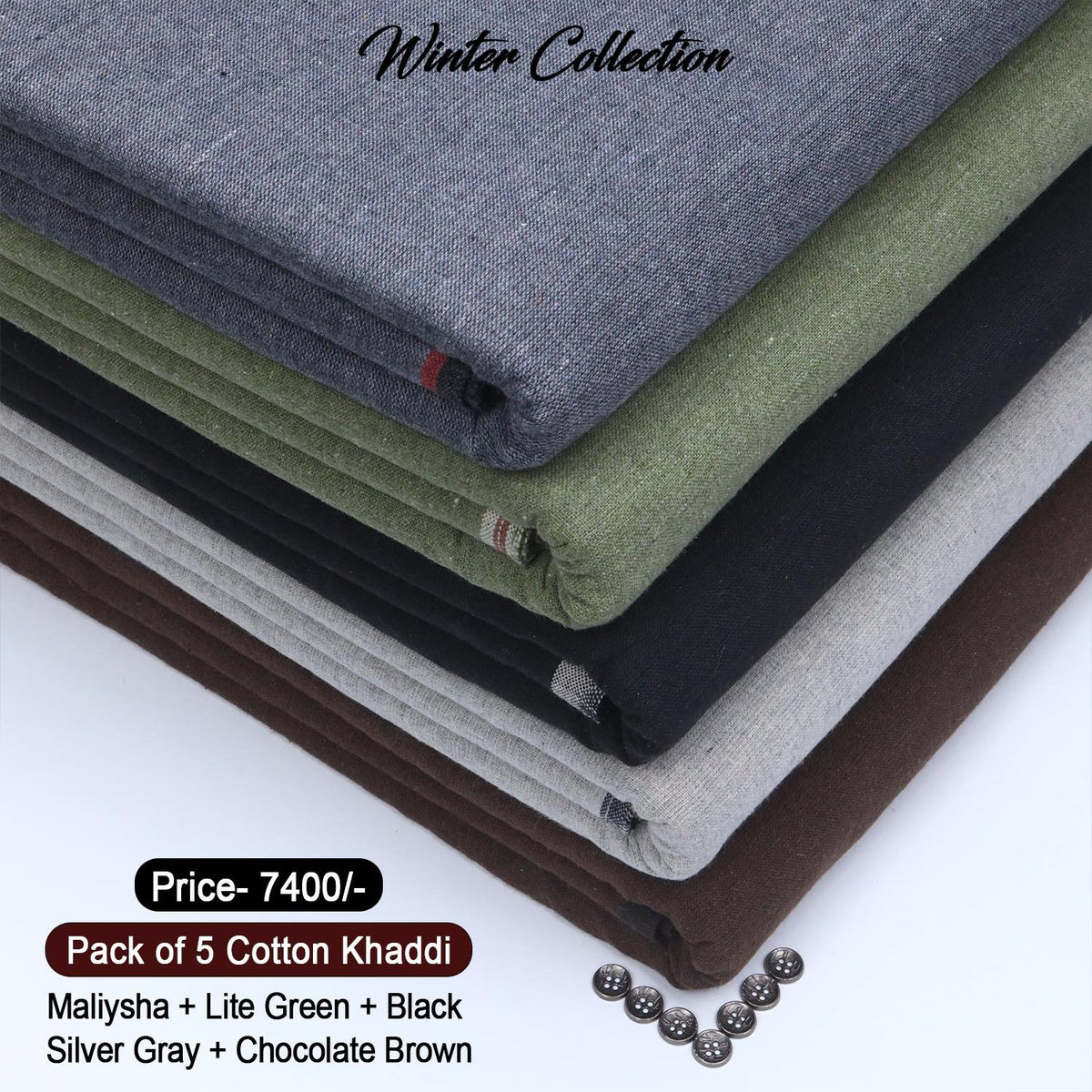 Pack Of 5 Cotton Khaddi KK-906
