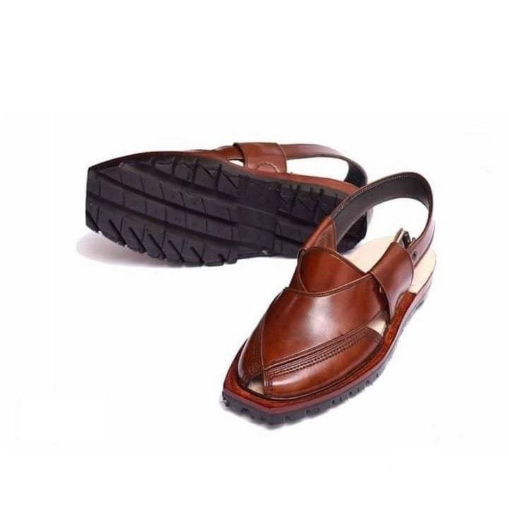 Premium Brown Leather Peshawari Chappal