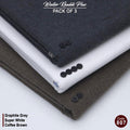 Pack Of 3 (Charcoal Grey+Super White+walnut Brown) KK-807