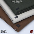 Pack Of 3 (Olive Green+Off White+Rustic Brown) KK-818