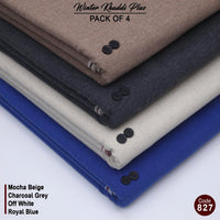 Pack Of 4 (Taupe Brown+Charcoal Grey+Super White+Dark Chocolate) KK-827