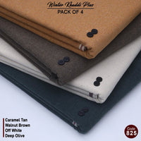 Pack Of 4 (Caramel Brown+walnut Brown+Off White+Deep Olive) KK-825