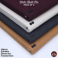 Pack Of 4 (Maroon+Off White+Smoke Grey+Caramel Brown) KK-830