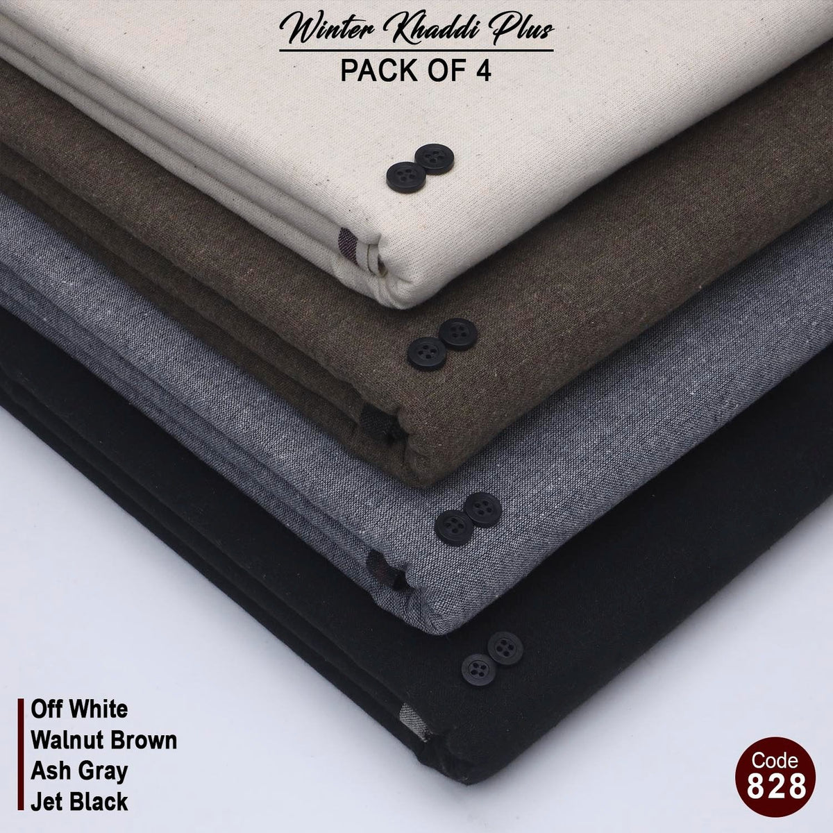 Pack Of 4 (Off White+walnut Brown+Ash Grey+Jet Black) KK-828