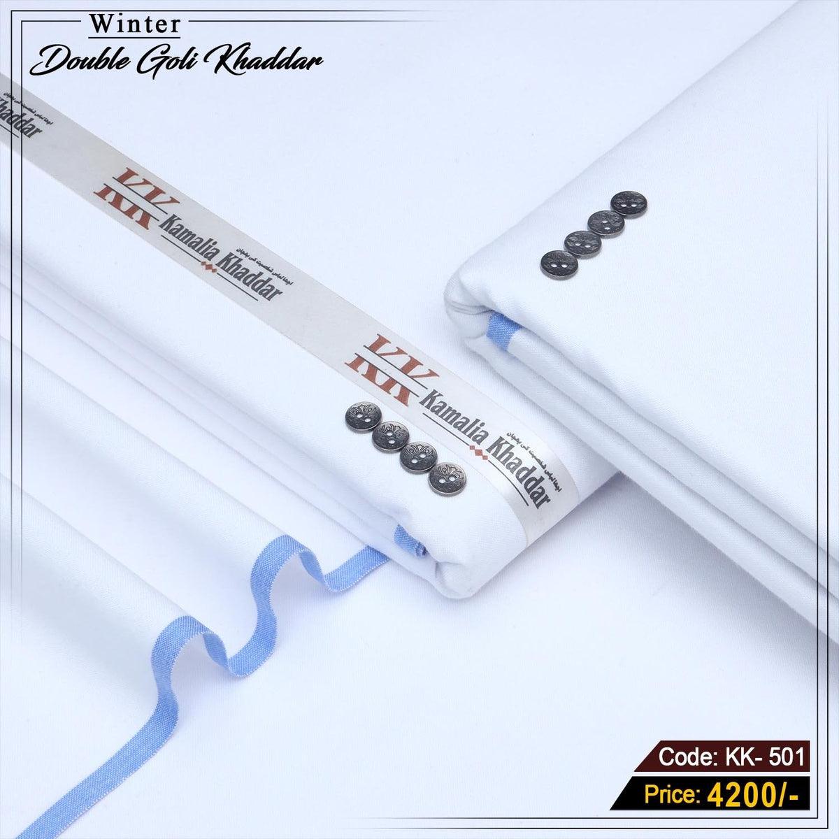 Premium Double Goli Khaddar (Super White ) KK-501