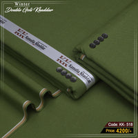 Premium Double Goli Khaddar (Olive Green) KK-518